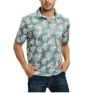 Men's JOYMASAR Short Sleeve Performance Print Golf‎ Shirt Size Medium